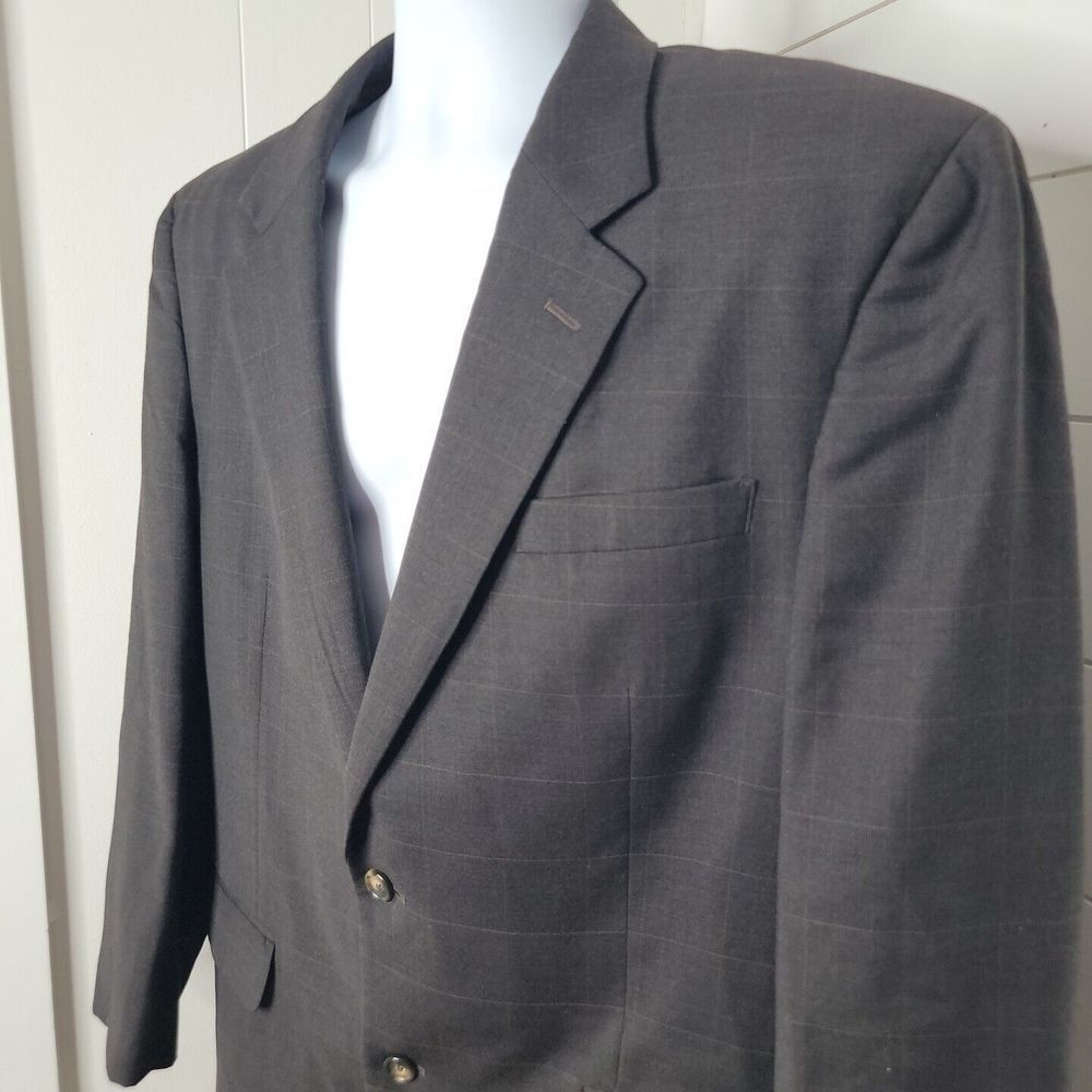 Jos. A. Bank 2 Button Pant Brown Suit ~ Sz 44L Blazer ~ 40W 28.5L Pleated Pants - Picture 3 of 11